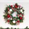 Village Lighting 30" Pre-Lit Nordic Christmas Wreath, Red & Clear LED Lights